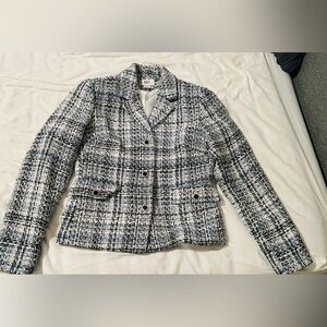 Suzy Shier Black and White Textured Jacket